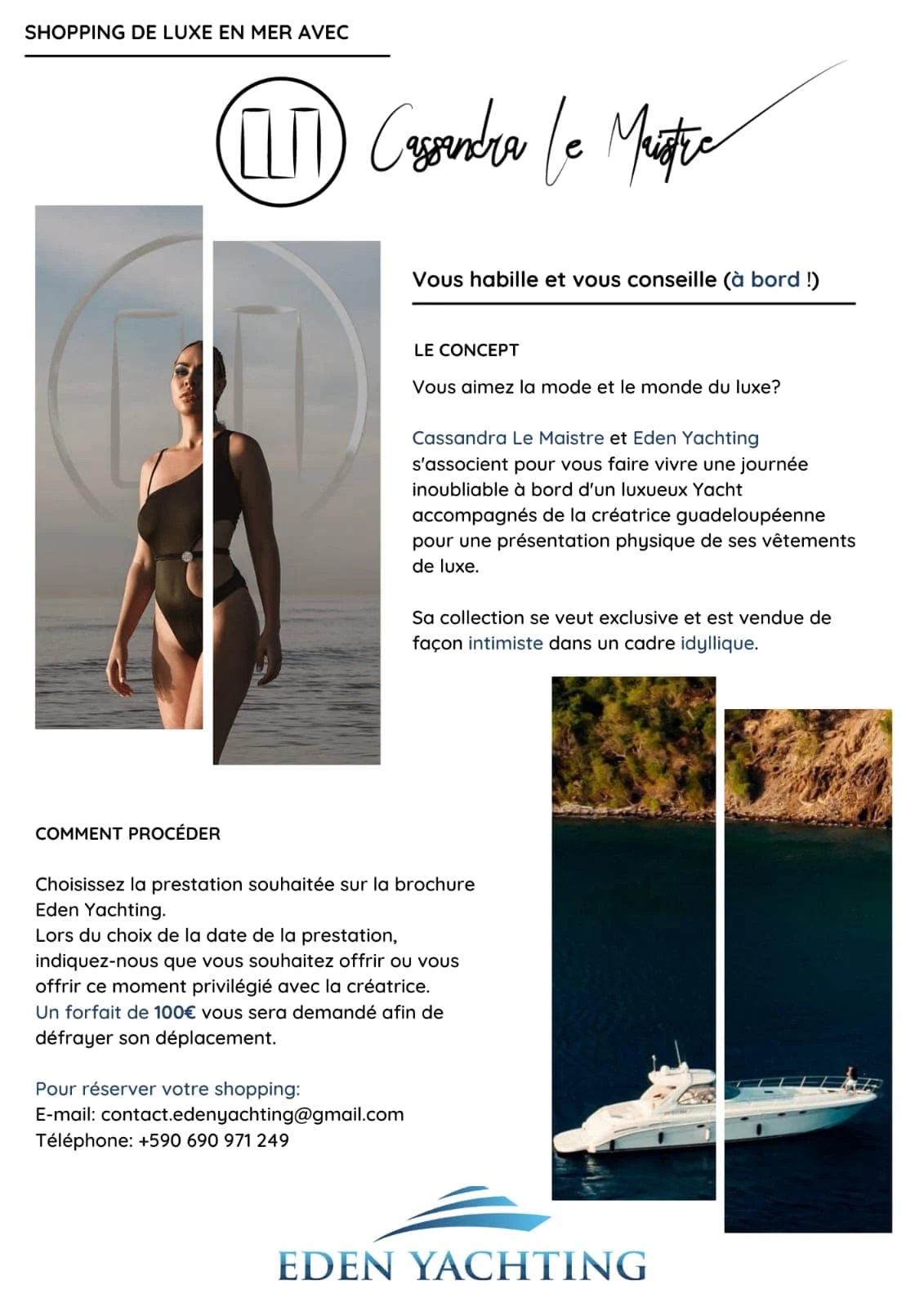 Cassandra Le Maistre X Eden Yachting — photographie des archives
