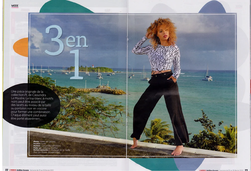 Cassandra Le Maistre dans L’Hebdo Antilles Guyane ! — photographie des archives