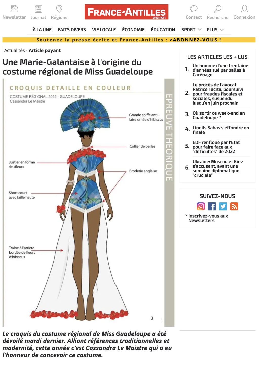 Cassandra Le Maistre à Miss France ! — photographie des archives