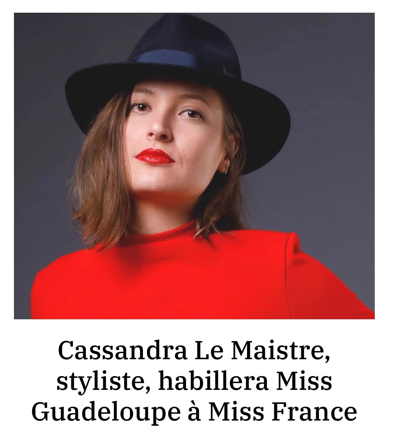 Cassandra Le Maistre, styliste, habillera Miss Guadeloupe pour Miss France — photographie des archives