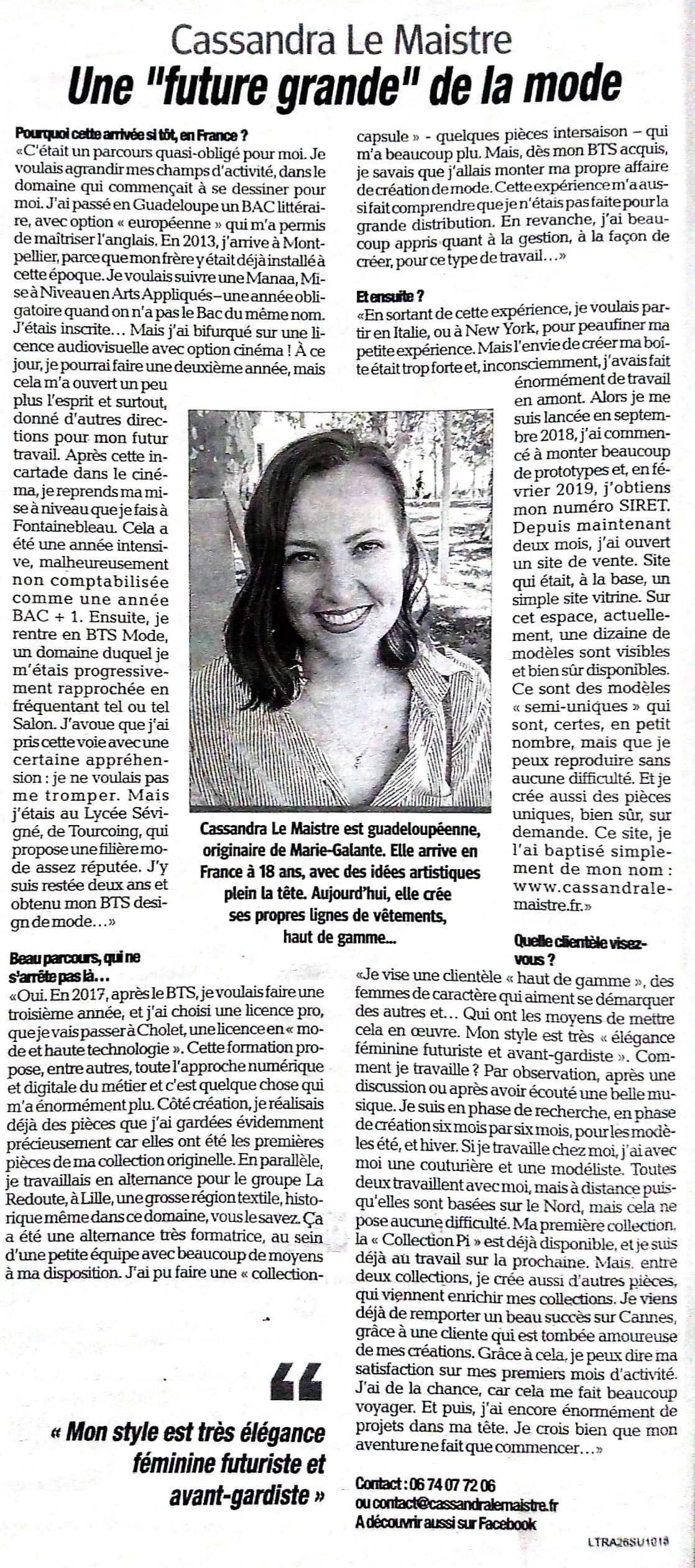 Cassandra Le Maistre est dans la presse — photographie 2