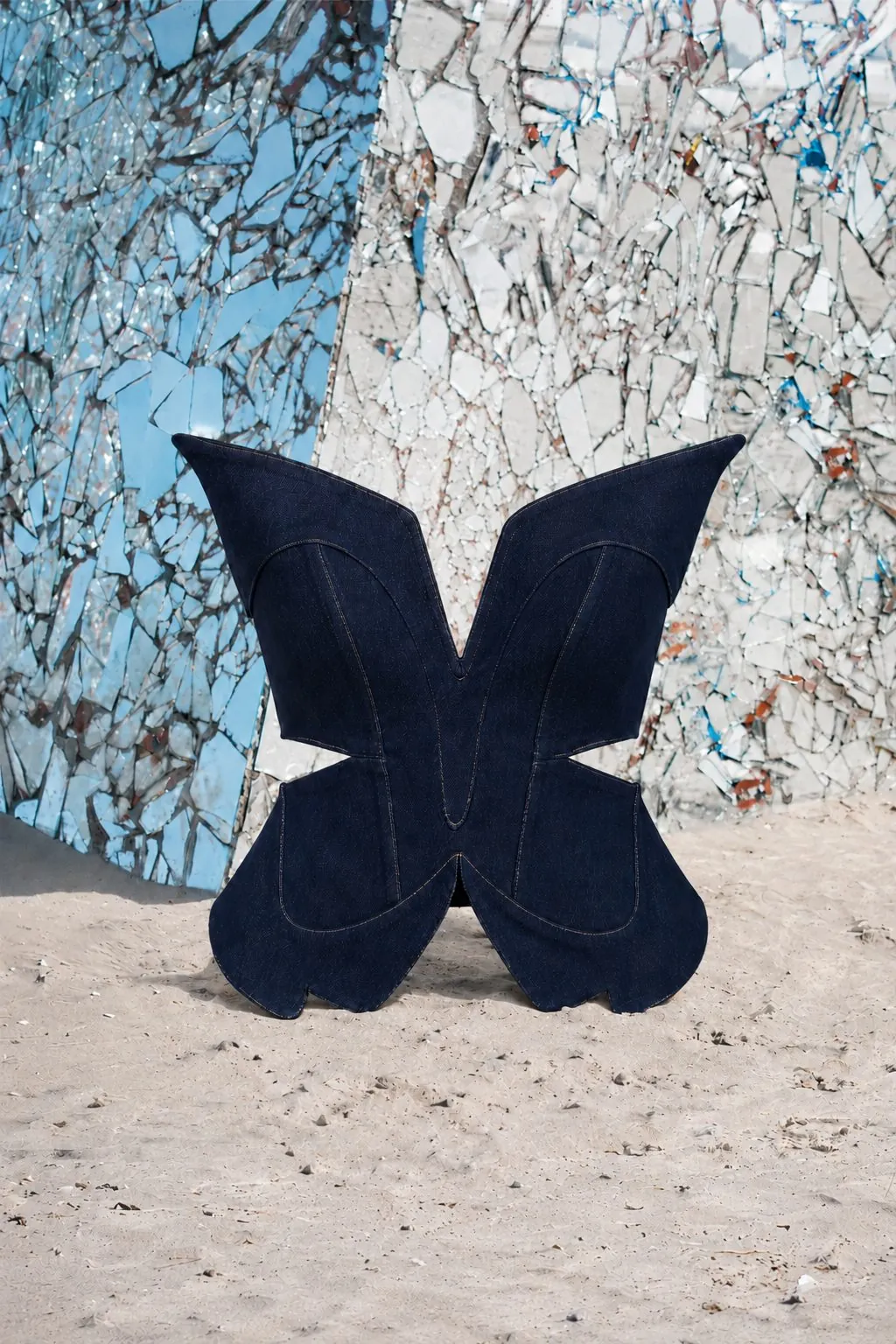 Bustier papillon en denim